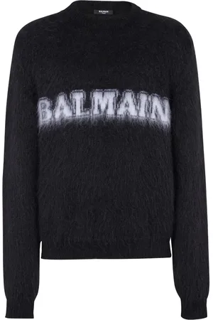 Balmain Logo-print brushed-finish jumper