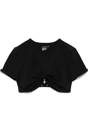 CHRISTOPHER ESBER Ruched Orbit Crop T-shirt