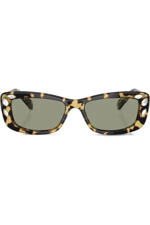 Swarovski Tortoiseshell rectangle-frame sunglasses