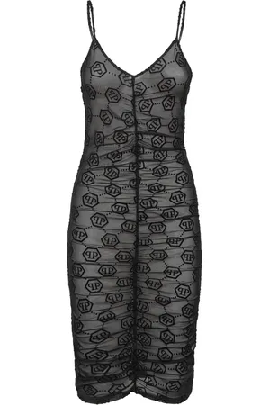Philipp Plein Monogram tulle dress