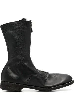 GUIDI Round-toe leather boots