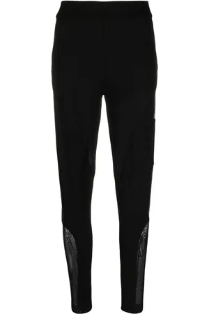 Philipp Plein Sheer-panel ribbed stretch leggings