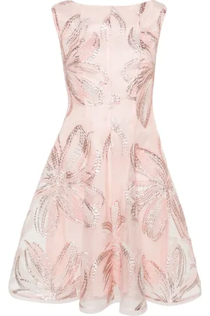 TALBOT RUNHOF Floral-appliqu?? lurex dress