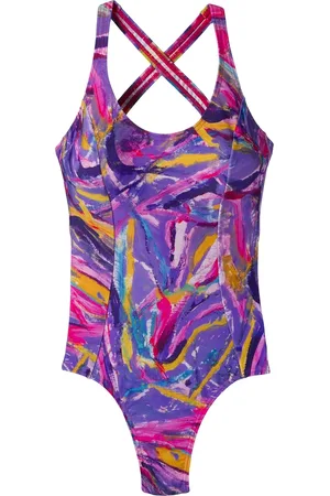 AMIR SLAMA Graphic-print crossover-strap swimsuit