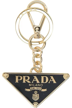 Prada Enamel triangle-logo keychain