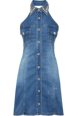 Philipp Plein Crystal-embellished denim minidress