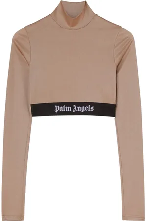 Palm Angels Logo-tape cropped T-shirt