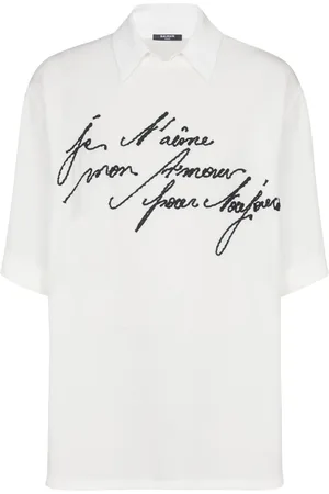 Balmain Embroidered Love Letter polo shirt