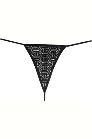 Philipp Plein Rhinestone-embellished logo thong