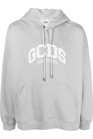 GCDS Logo-patch jersey cotton hoodie
