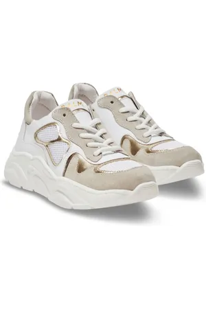 Balmain Metallic-effect leather sneakers