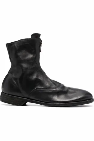 GUIDI Leather zip-front ankle boots