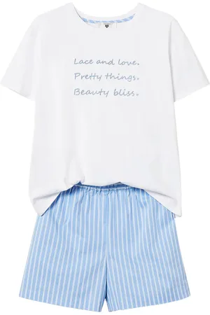 Twin-Set Striped embroidered pajamas