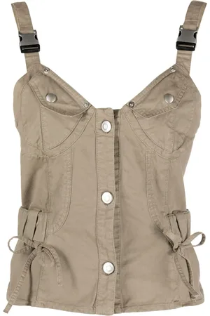 COPERNI Buckle-embellished cotton corset top