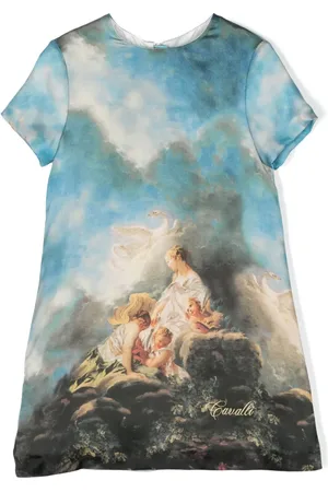 Roberto Cavalli Graphic-print short-sleeve dress