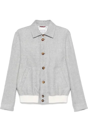 Brunello Cucinelli M??lange-effect bomber jacket