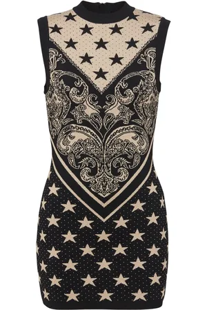 Balmain Star-motif intarsia knitted minidress