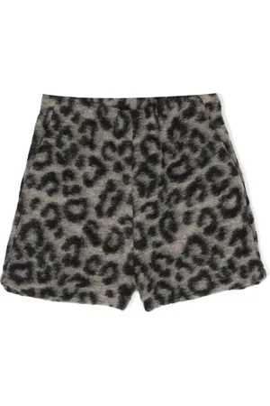 DOUUOD KIDS Leopard-print elasticated shorts