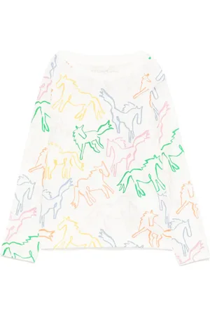 Stella McCartney Horse-print long-sleeves T-shirt
