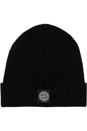 Stone Island Ribbed-knit logo-patch beanie