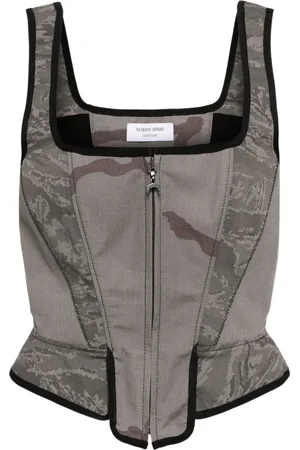 Marine Serre Regenerated cotton corset top