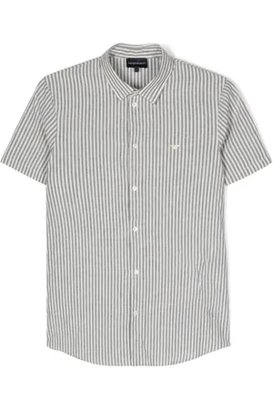 Emporio Armani Logo-embroidered striped shirt