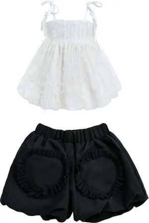 Mimi Tutu Ruffle-detail cotton shorts set (two)
