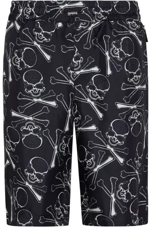 Philipp Plein Skull-print silk shorts