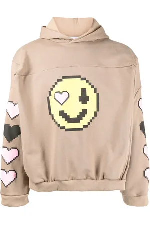 Natasha Zinko Pixel-smiley pullover box hoodie