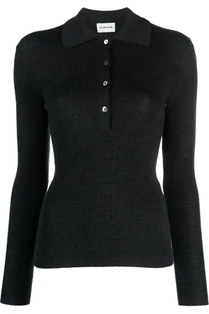 P.A.R.O.S.H. Leila ribbed-knit polo top