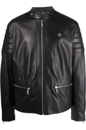 Philipp Plein Doberman-print moto jacket