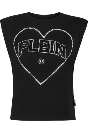 Philipp Plein Strass heart cotton tank top
