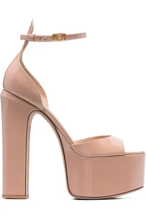 VALENTINO GARAVANI Tan-Go 155mm patent-leather pumps