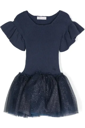 MONNALISA Glitter-detail knitted dress