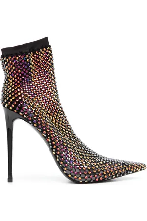LE SILLA Gilda 125mm crystal-embellished boots