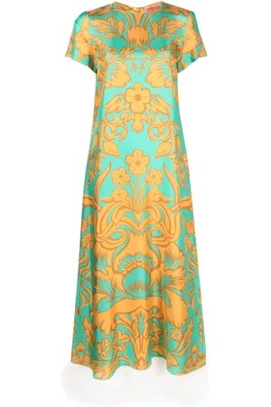 La DoubleJ Swing floral-print trimmed dress