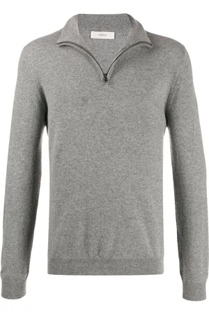 PRINGLE OF SCOTLAND Zipped neck fine knit jumper