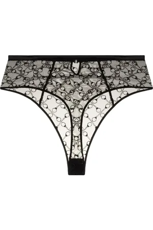 Kiki de Montparnasse High-waisted embroidered thong