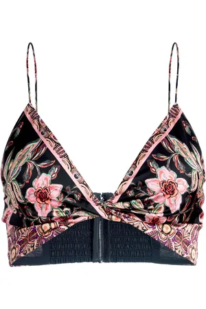 ALICE+OLIVIA Tay floral-print cropped top