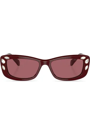 Swarovski Crystal-embellished rectangle-frame sunglasses