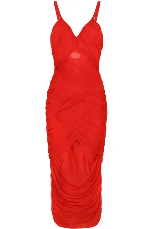 Dolce & Gabbana Draped layered tulle midi dress