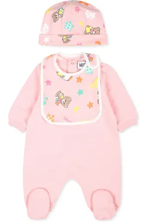 Moschino Multi print teddy bear babygrow set (set of three)