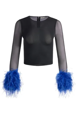 ALICE+OLIVIA Delaina long-sleeved mesh top