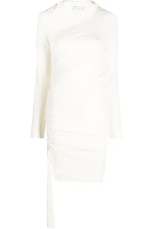 OFF-WHITE Asymmetric ruched minidress