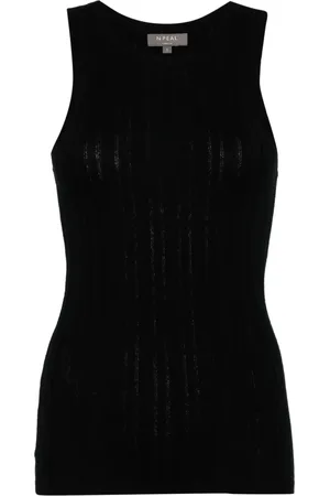 N.PEAL Round-neck ribbed-knit tank top