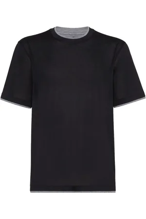 Brunello Cucinelli Layered-effect silk-cotton T-shirt
