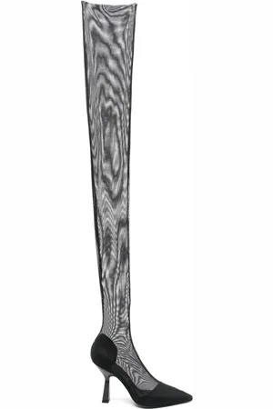 Patrizia Pepe 100mm above-knee tulle boots
