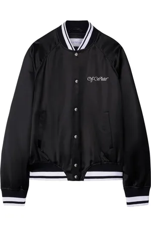 OFF-WHITE College satin bomber jacket