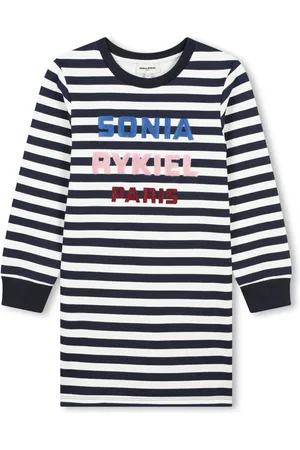Sonia Rykiel Enfant Logo-embroidered striped cotton dress