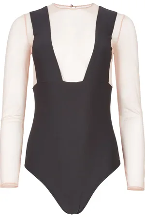 FLEUR DU MAL Suspender-print bodysuit